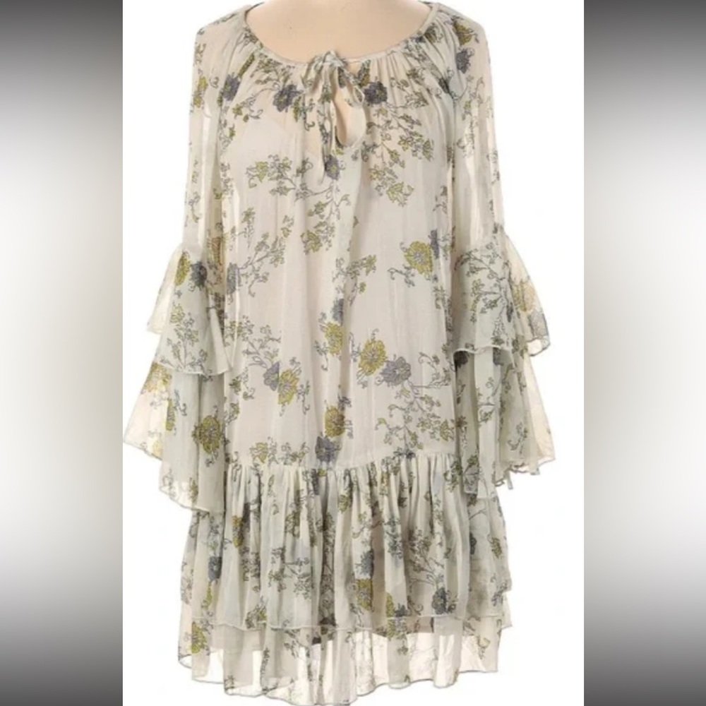 Free People Cream Floral Blouse